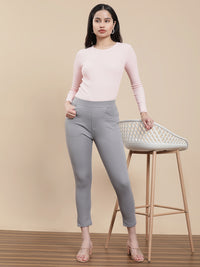 De Moza Women Casual Jegging Light Grey