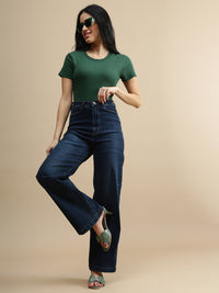 De Moza Women Casual Top Dark Green