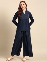 Palazzo-Dark Wash - De Moza