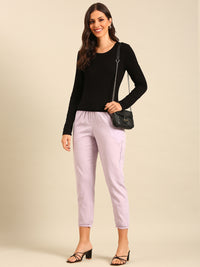 Straight Pant-Lilac - De Moza