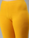 De Moza Ladies Ankle Length Leggings Solid Cotton Bright Yellow