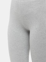 De Moza Ladies Ankle Length Leggings Solid Cotton Grey Melange