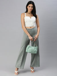 De Moza Women Formal Pant Sage Green - De Moza