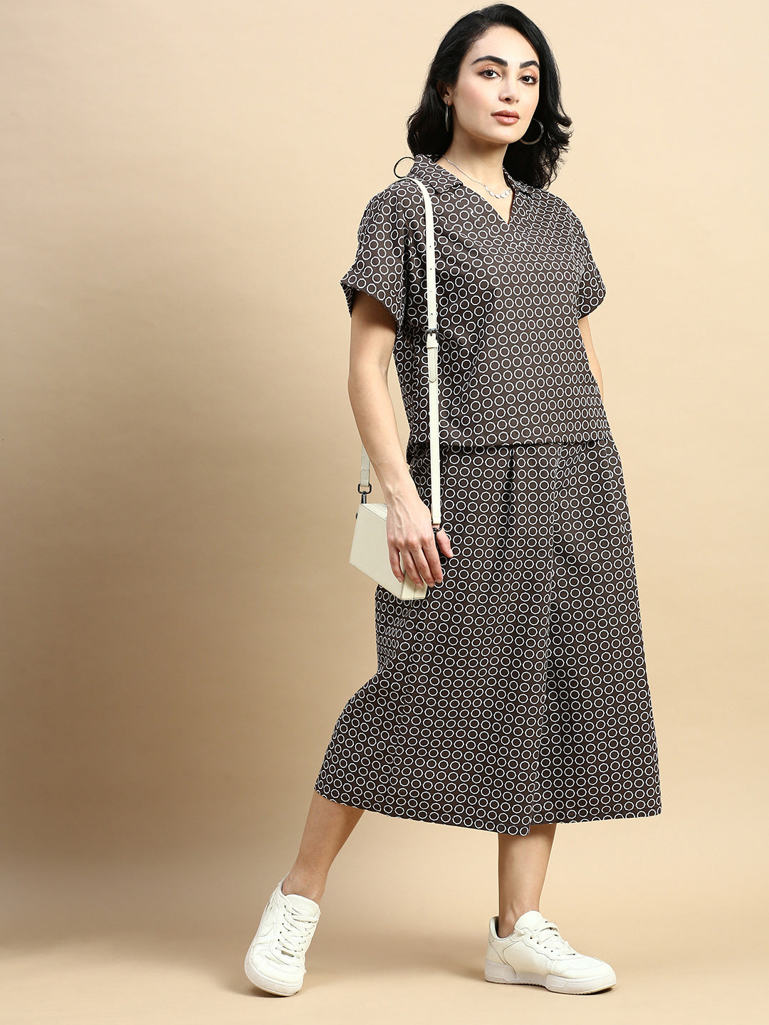 Culottes All Over Print-Brown - De Moza