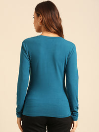 T-Shirt Long Sleeve-Dark Teal - De Moza