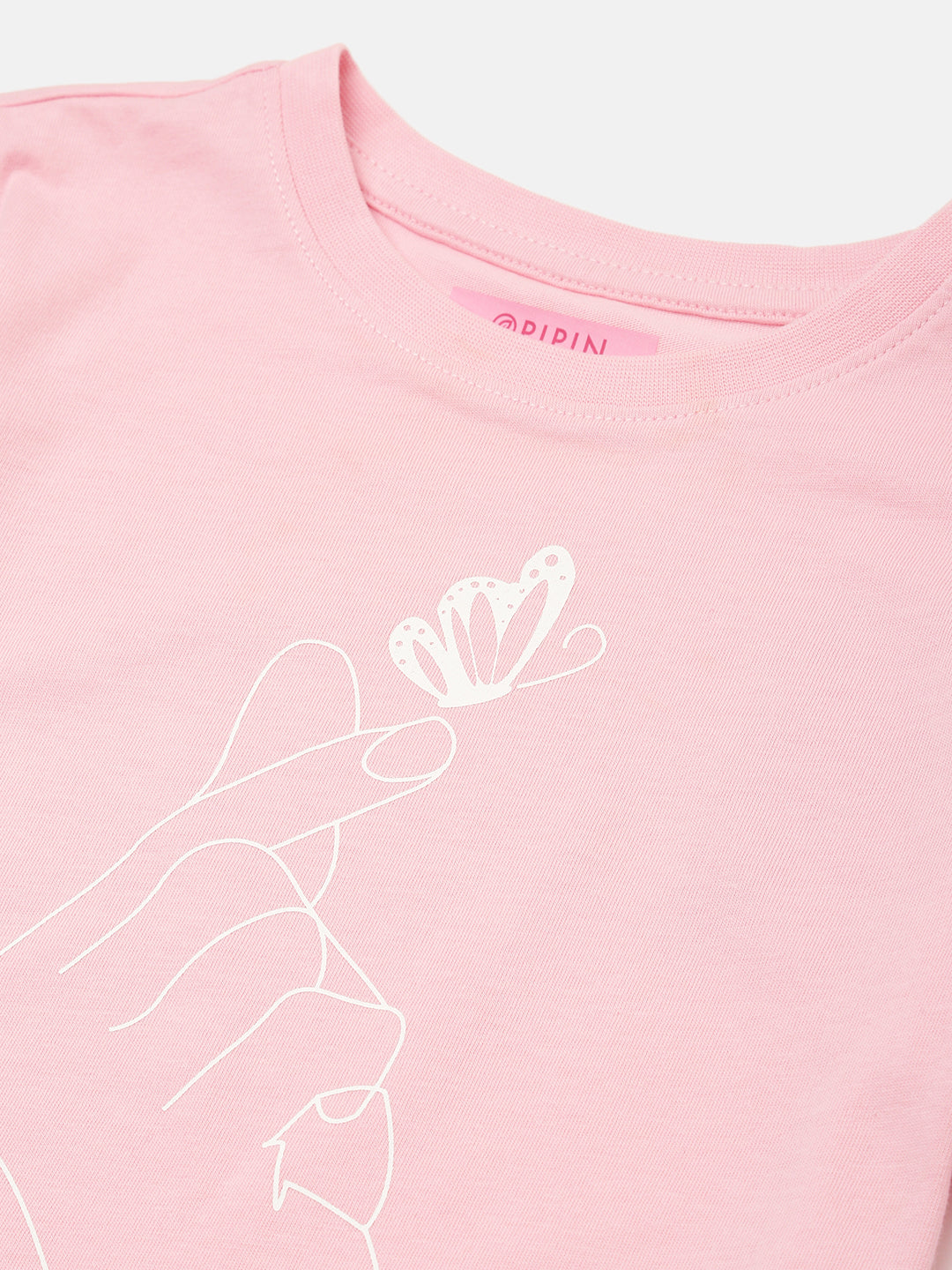 PIPIN Girls T-Shirt Solid Cotton Light Pink - De Moza