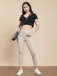 De Moza Women Casual Jegging sand