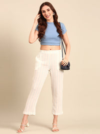 Straight Pant Yarn Dyed-White - De Moza