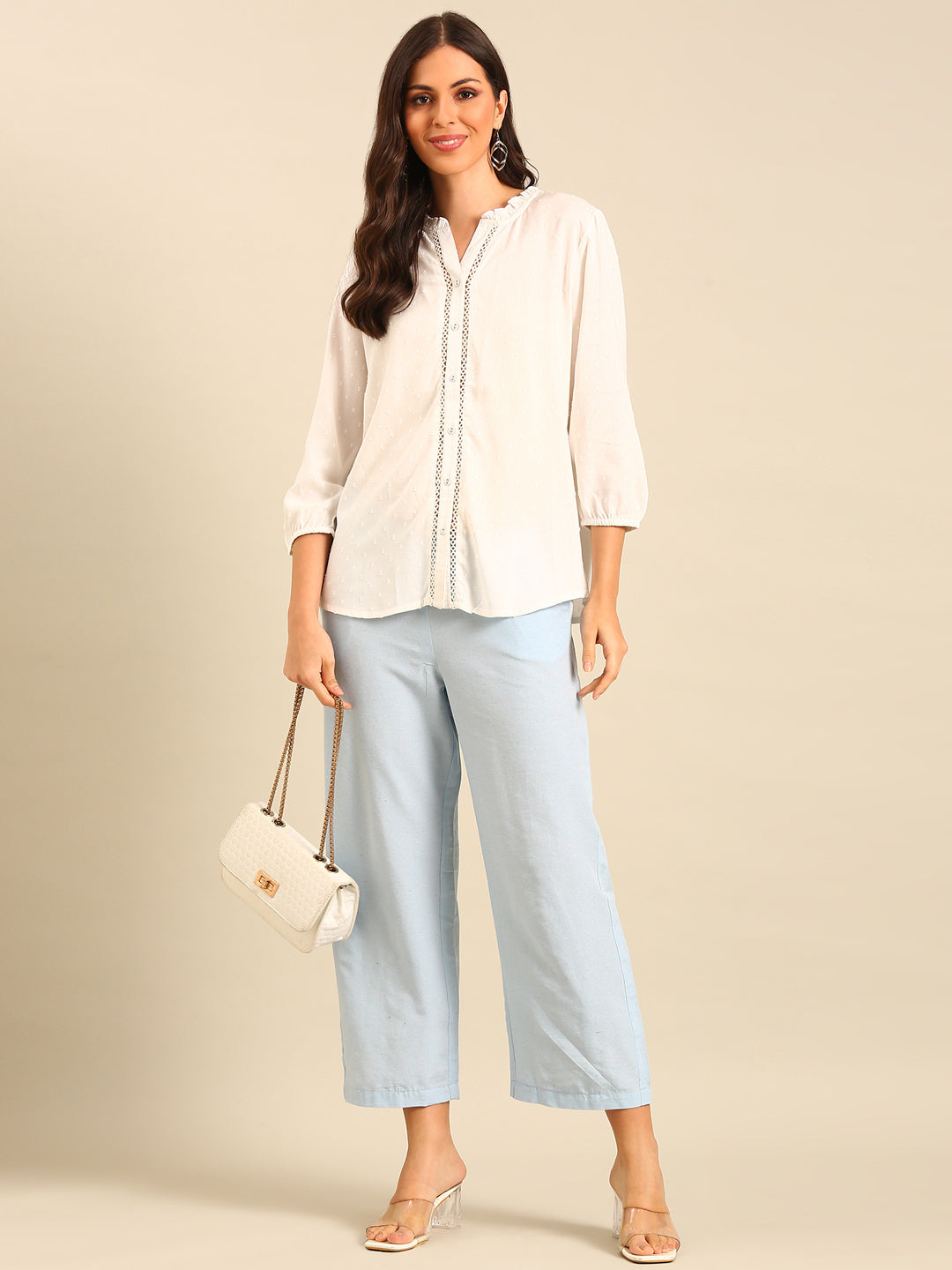 Casual Palazzo-Powder Blue - De Moza