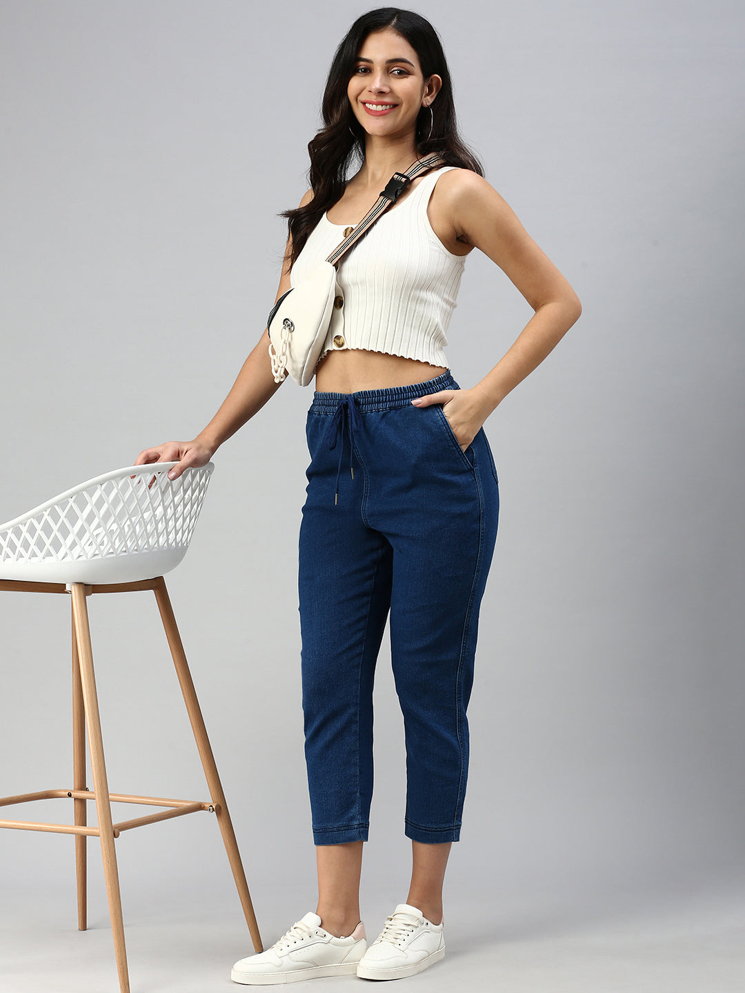 De Moza Women Jogger Mid Blue