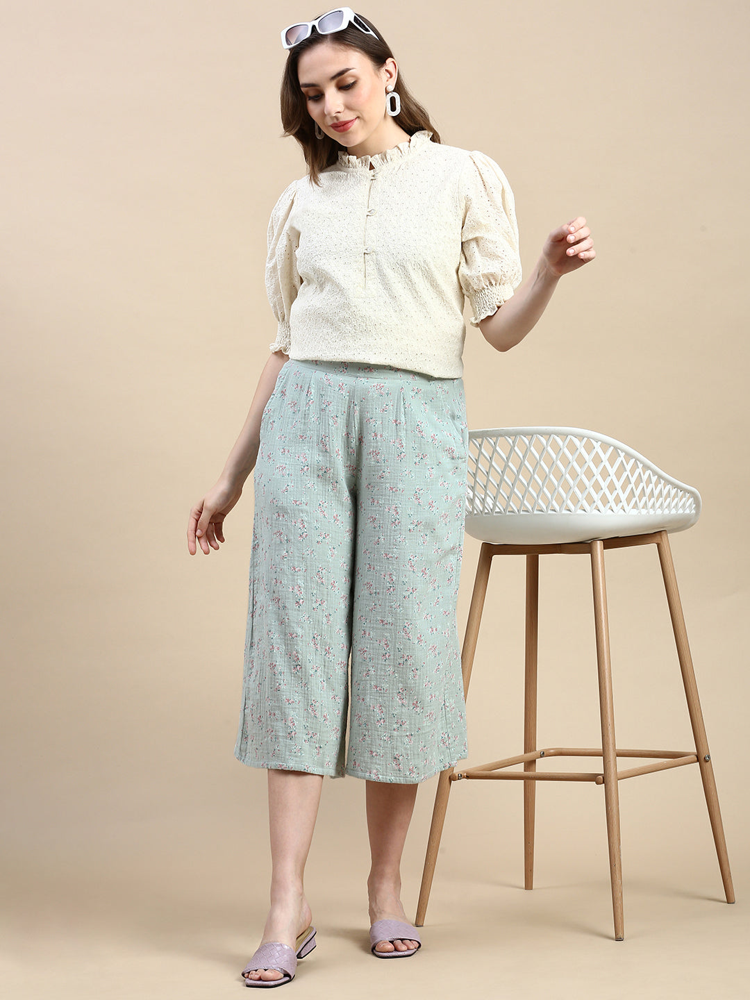 Culottes AOP-Mint Green - De Moza