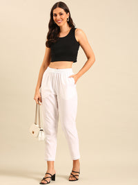 Cigarette Pants-White - De Moza