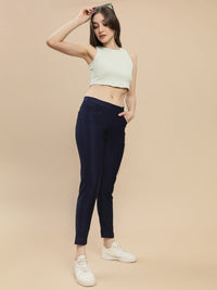 De Moza Women's Casual Jegging Navy Blue - De Moza
