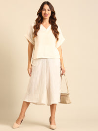 Stripped Culottes-Natural - De Moza