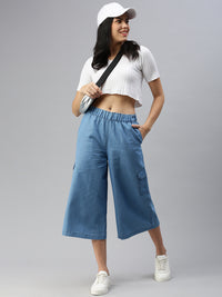 De Moza Women Culottes Ice Blue