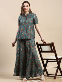 Skirt Woven AOP-Green - De Moza
