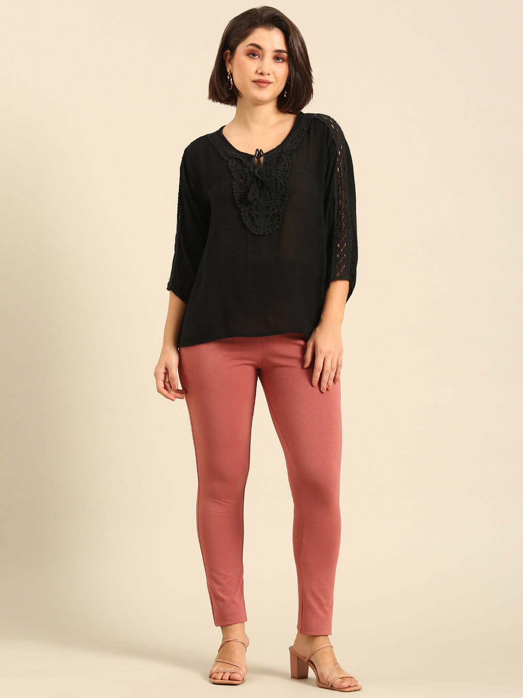 Women's Needle Pants Dark Peach - De Moza