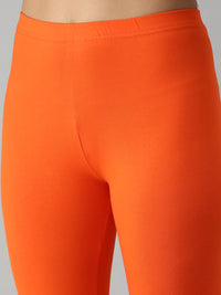 Ankle Length Leggings Cotton-Orange - De Moza