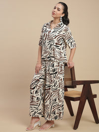 De Moza Women Casual Palazzo Offwhite - De Moza