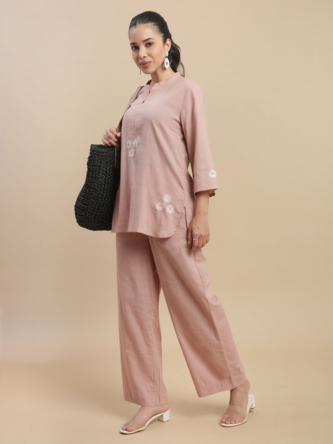 De Moza Women Casual Pants Light Peach - De Moza