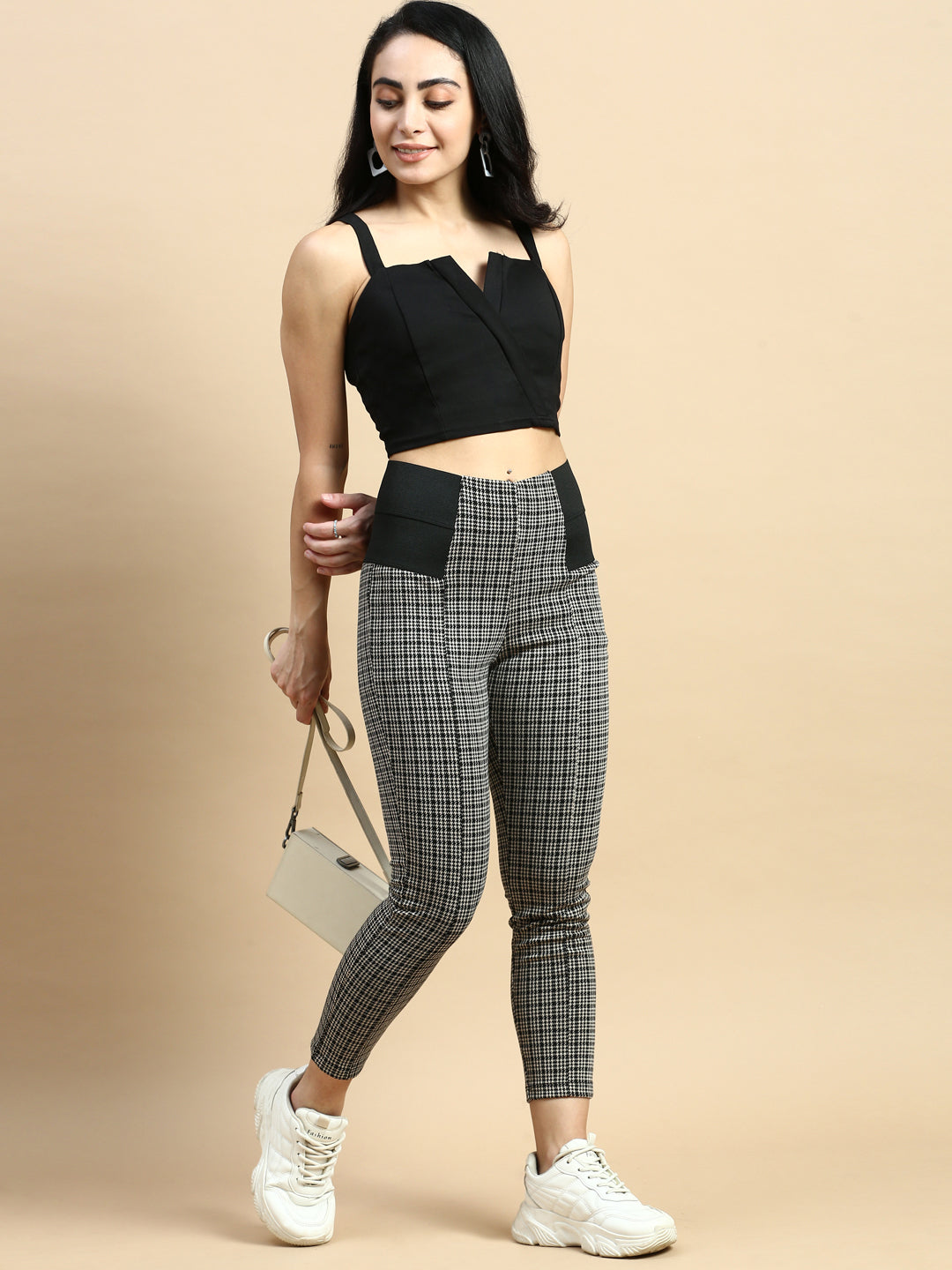 Treggings Jacquard Polyester Black
