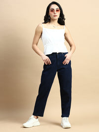 Straight Fit Jeans-Dark Blue - De Moza