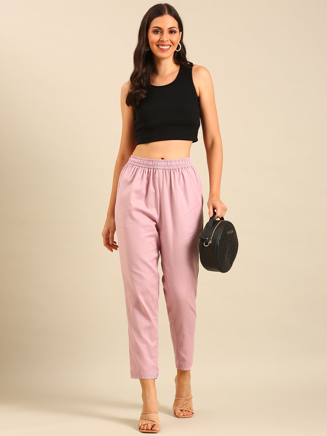 cigarette pants pink Ladies Cigarette Pants-Pink L / Pink / LWBCPSOF16139053 cigarette pants pink Ladies Cigarette Pants-Pink L / Pink / LWBCPSOF16139053
