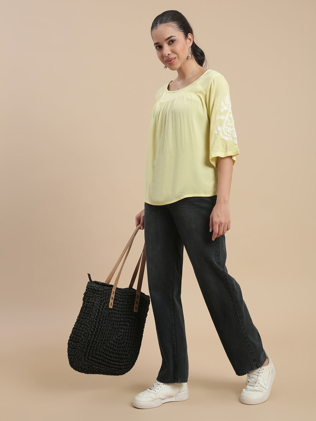 De Moza Women Casual Top Lime Yellow - De Moza