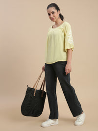 De Moza Women Casual Top Lime Yellow - De Moza