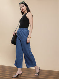 De Moza Women Casual Palazzo Mid wash