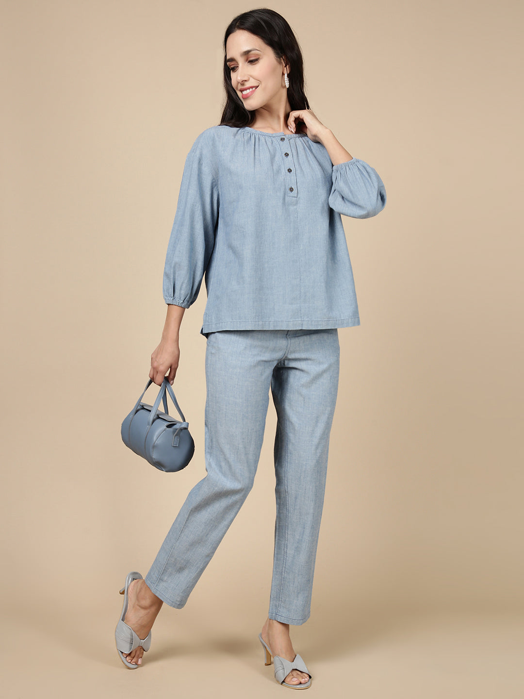 Denim Top-Mid Blue