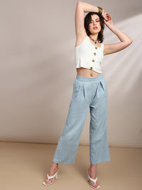 De Moza Women Casual Pants Ice Blue - De Moza