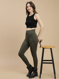 De Moza Women Winter Leggings Olive
