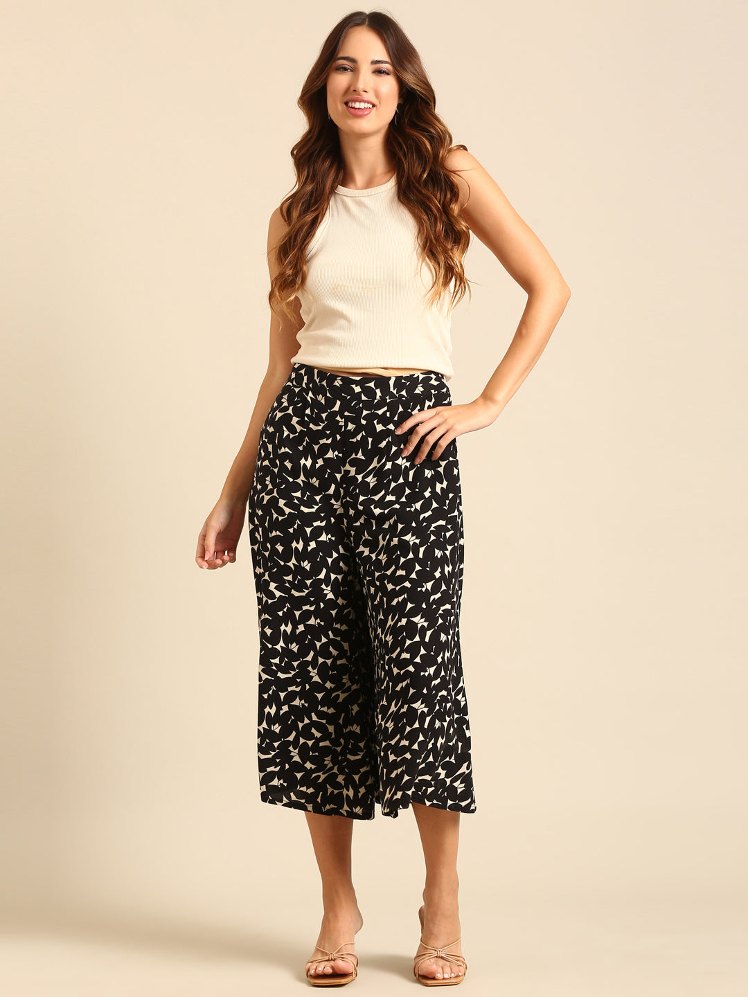Culottes All Over Print-Black - De Moza
