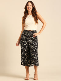 Culottes All Over Print-Black - De Moza
