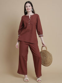 De Moza Women's Officewear Co-ords Brown - De Moza