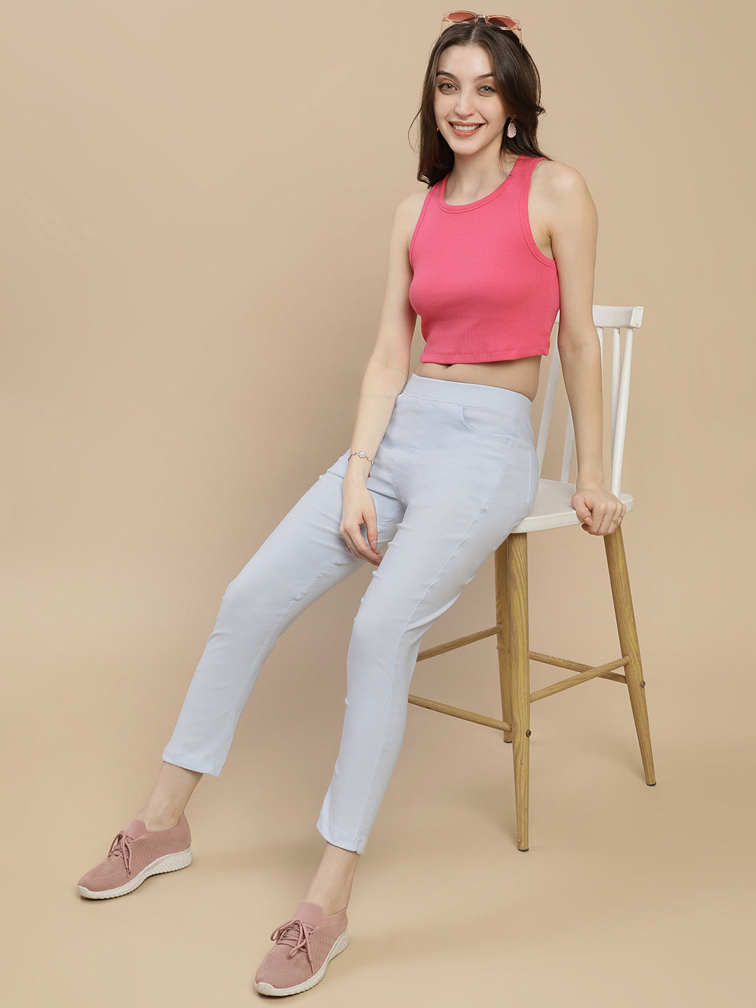 De Moza Women's Casual Jegging Ice blue - De Moza