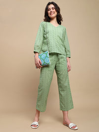 Co-ord Set (Top & Palazzo) - Fog Green