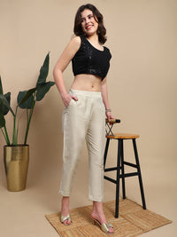 De Moza Women Casual Pants Ecru - De Moza