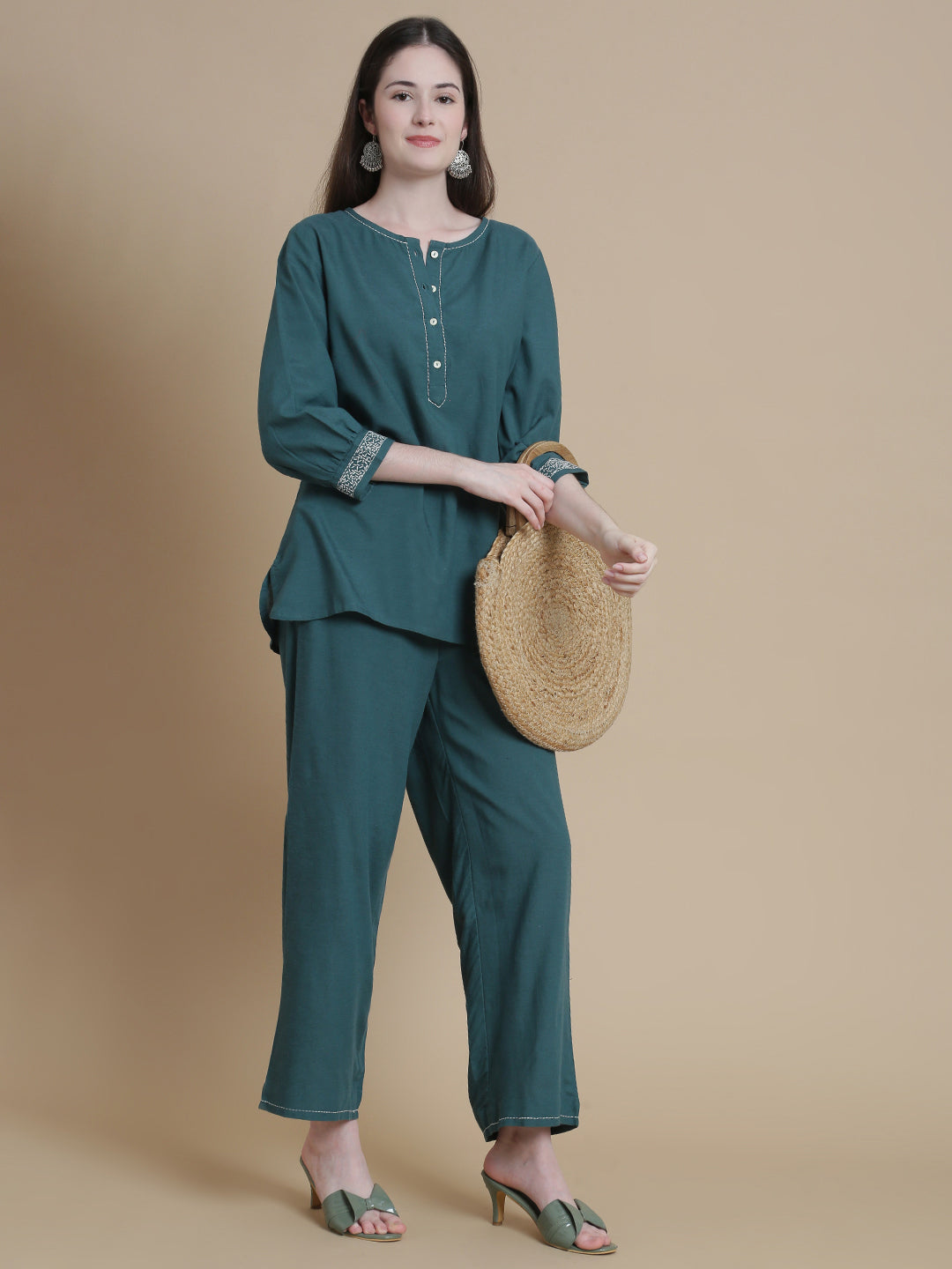 De Moza Women's Officewear Co-ords Teal - De Moza