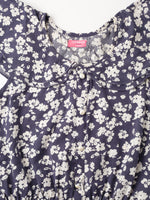 De Moza Girls Printed Top Dark Blue