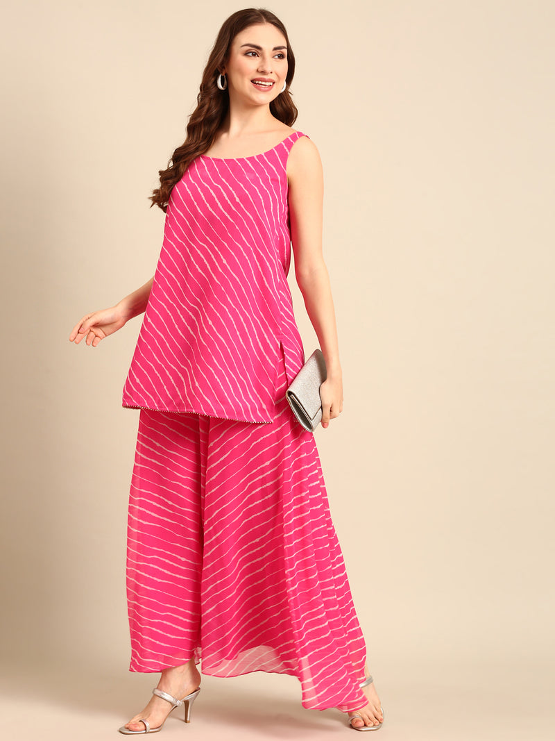 Palazzo All Over Print-Pink - De Moza