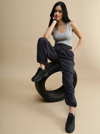 De Moza Women Casual Pants Dark Grey