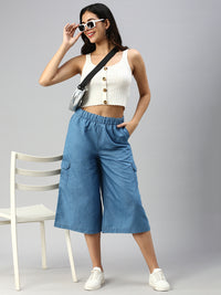 De Moza Women Culottes Light Blue