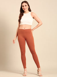 Ankle Length Leggings Cotton-Rust - De Moza