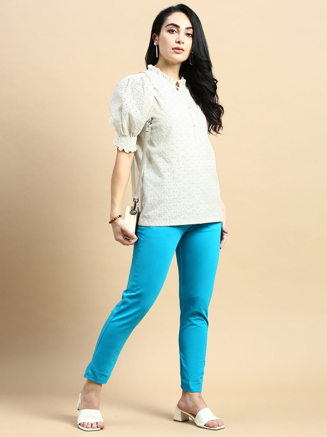 Super Stretch Kurti Pant-Teal - De Moza