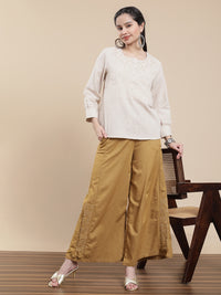 De Moza Women Casual Palazzo Bronze