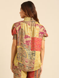Co-Ord Set (Casual Top & Palazzo)-Multi - De Moza