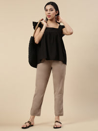 Cigarette Pants-Taupe