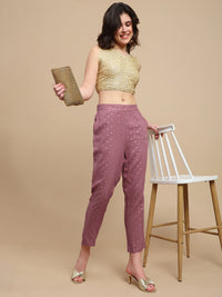 De Moza Women Festive Pants Dusty Pink - De Moza